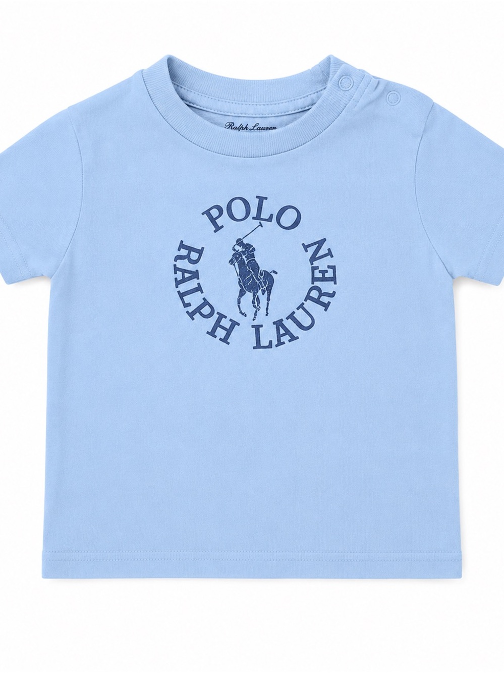 Ralph Lauren Light Blue Tee with Navy Polo Logo